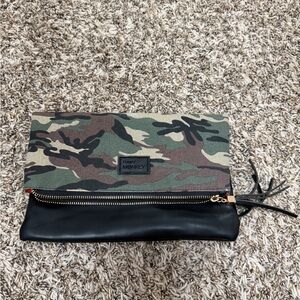 Camouflage and Black Clutch
